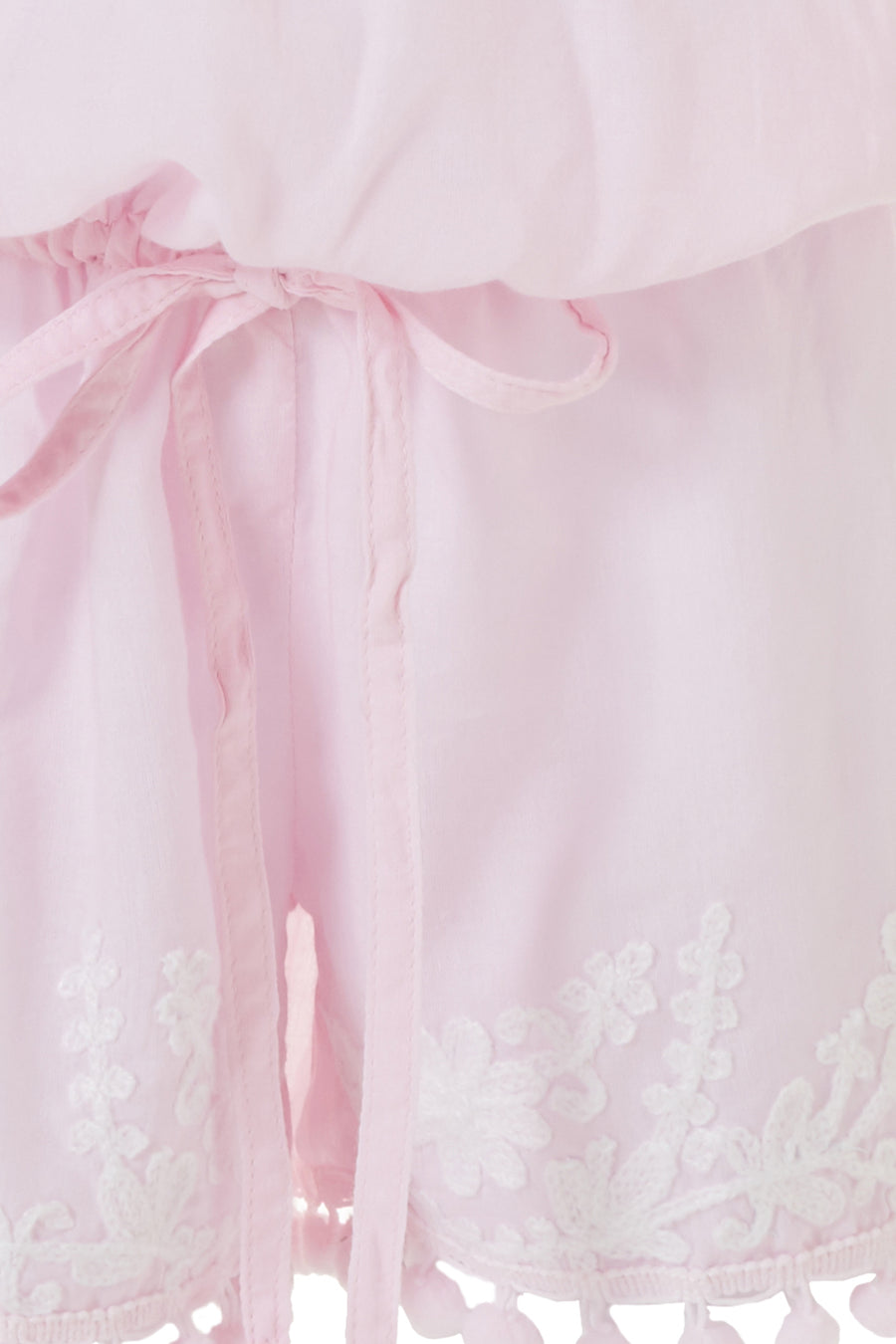 Baby Eisha Blush/White Embroidered Playsuit