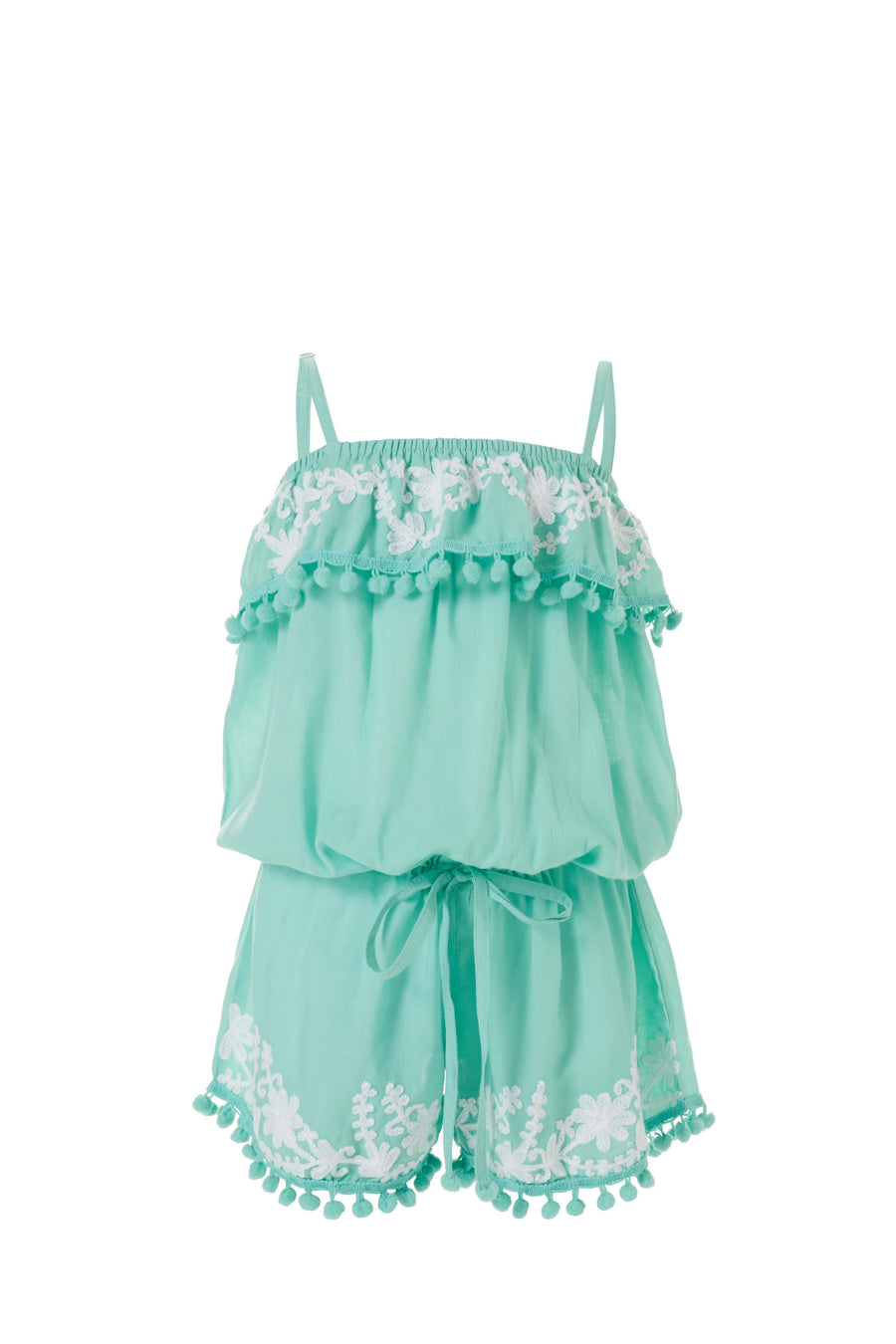 Baby Eisha Mint/White Embroidered Playsuit
