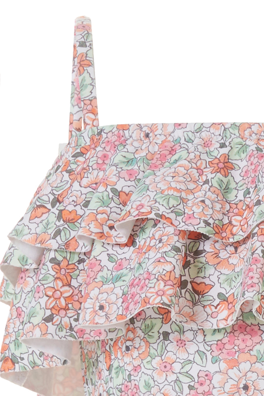 Baby Ivy Floral Orange Frill Swimsuit