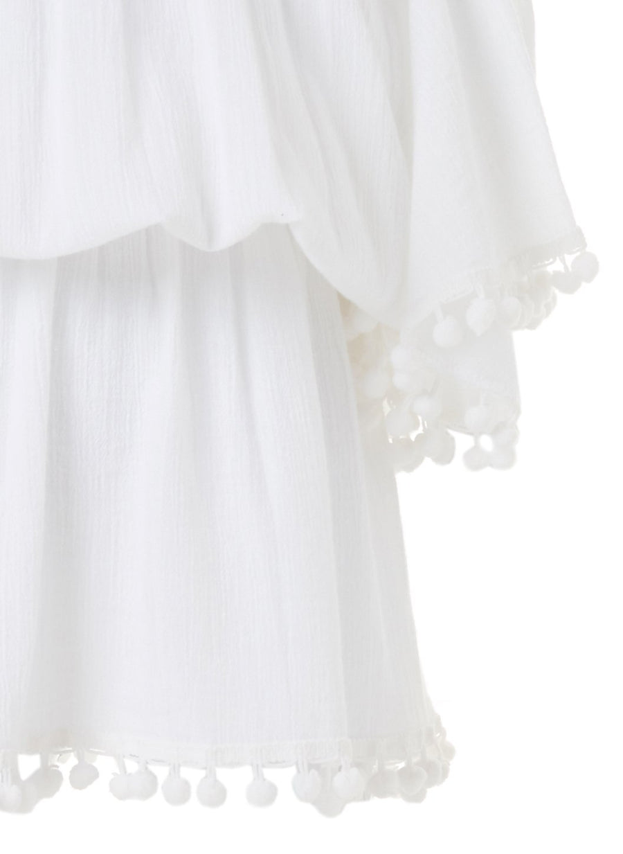 Baby Michelle White Off the Shoulder Beach Dress