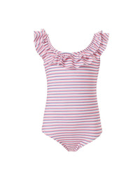 baby missy pink stripe over the shoulder frill onepiece swimsuit 2019
