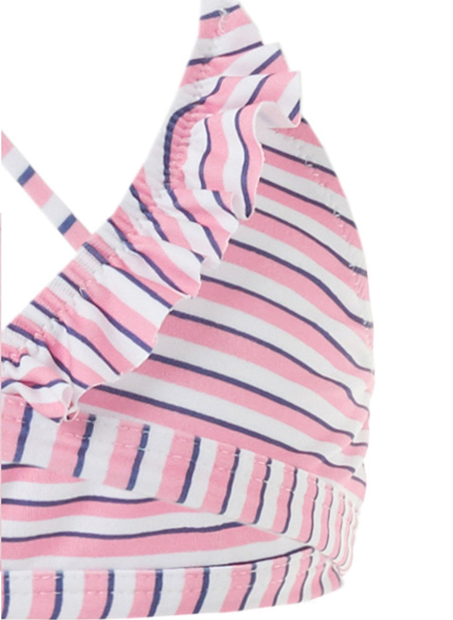 Baby New York Pink Stripe Triangle Bikini