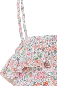 Baby Noemie Floral Orange Frill Bikini