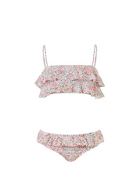 Baby Noemie Floral Orange Frill Bikini