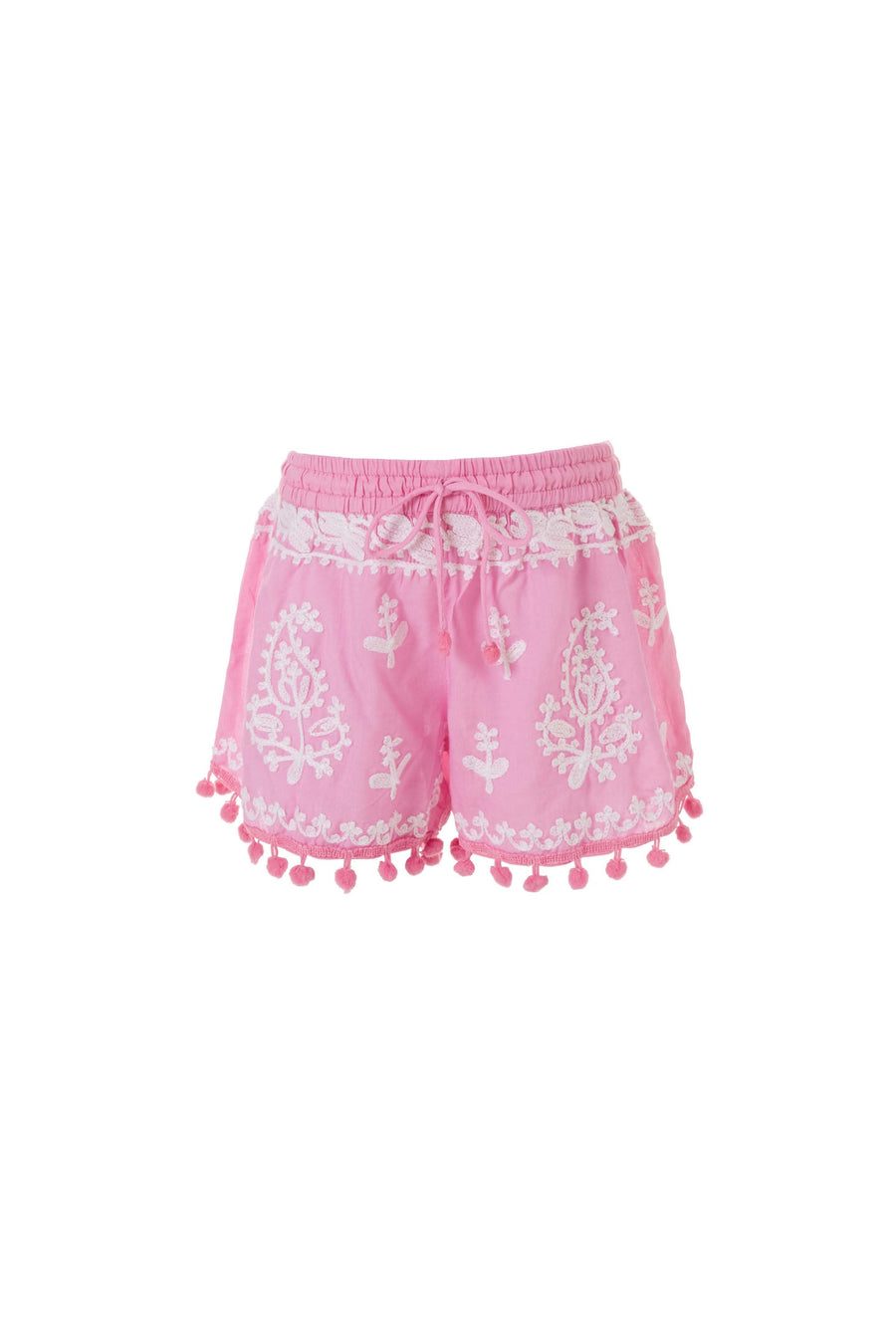 Baby Sienna Embroidered Beach Shorts Rose/White