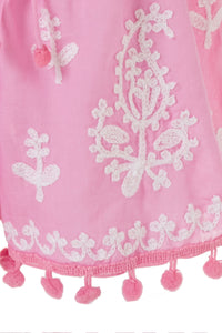 Baby Sienna Embroidered Beach Shorts Rose/White