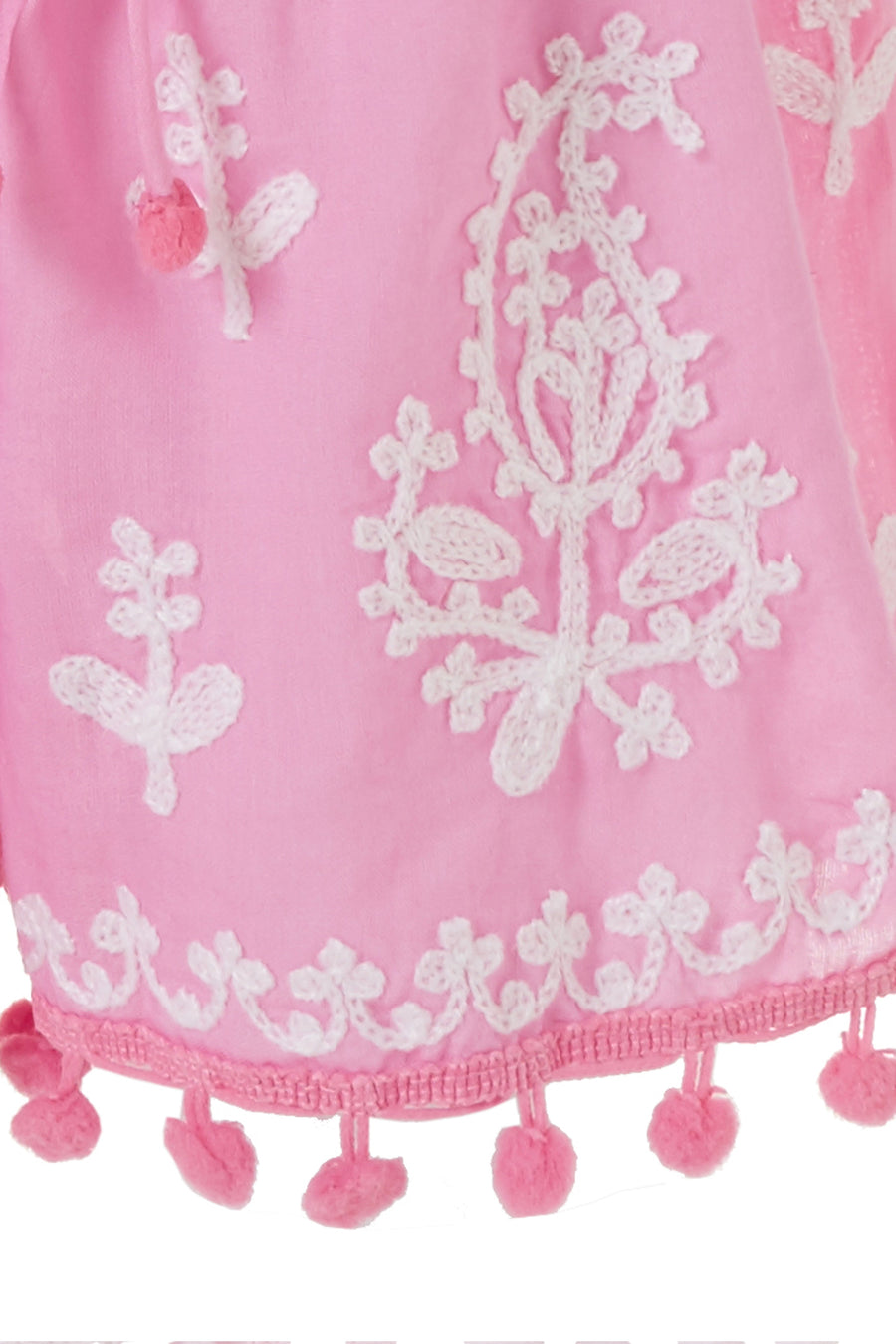 Baby Sienna Embroidered Beach Shorts Rose/White