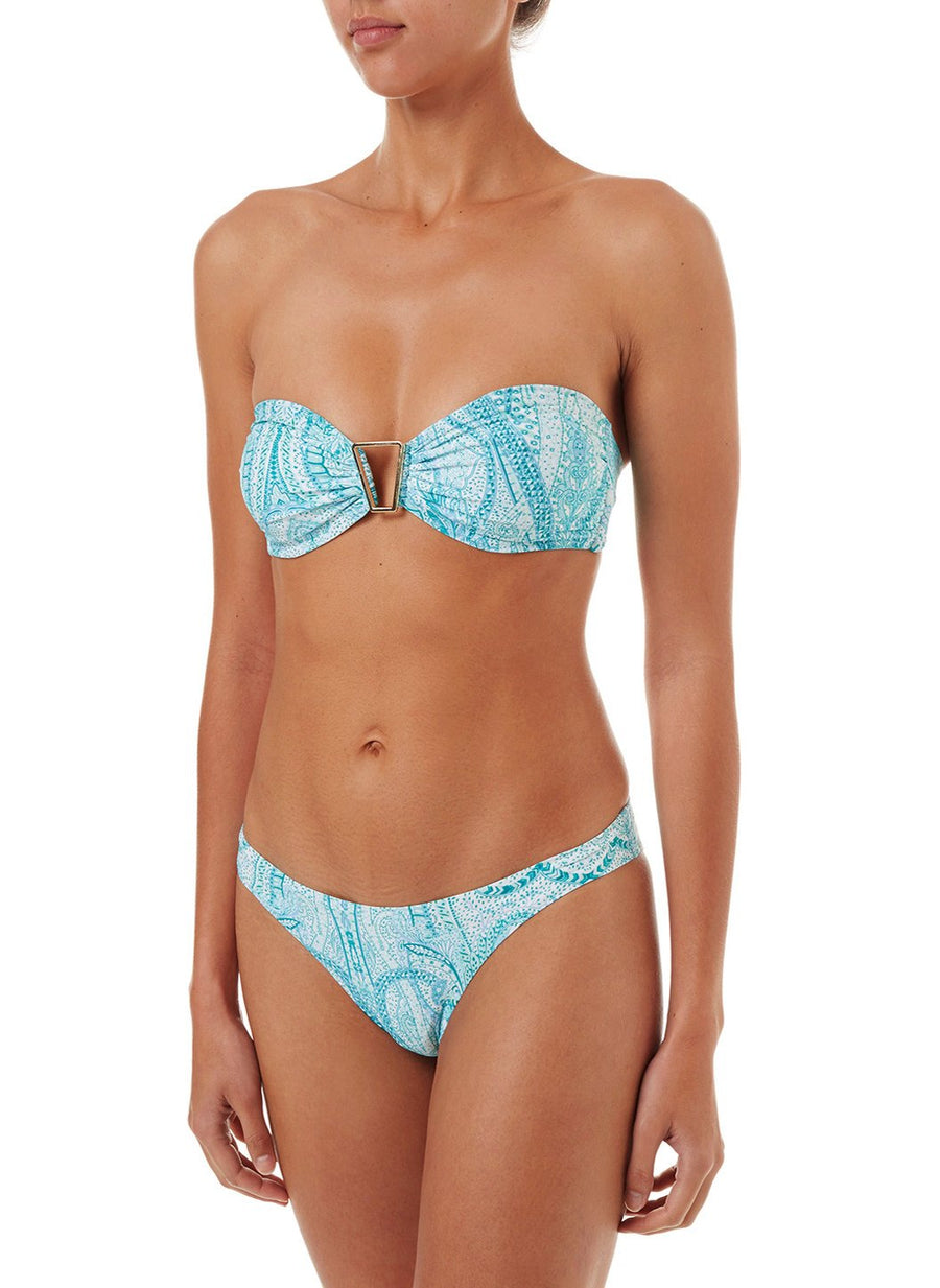 barcelona paisley bandeau traingletrim bikini 2019 F