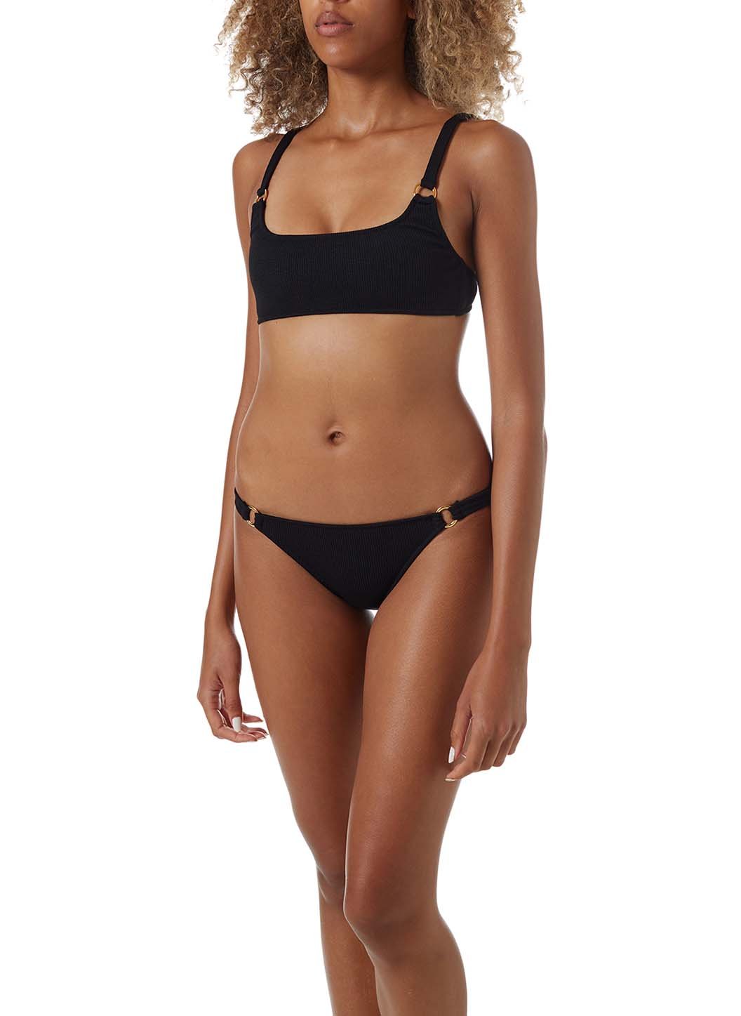 bari black ridges ring trim over the shoulder bikini model_F