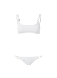 bari cream ridges ring trim over the shoulder bikini Cutout