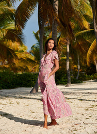 barrie blush paisley wrap long dress-lifestyle