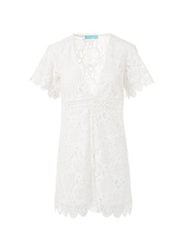 barrie white embroidered lace short button down coverup 2019