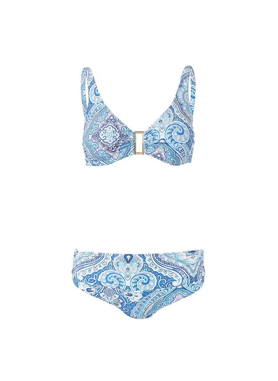 Melissa Odabash Bel Air Blue Paisley Supportive Over The Shoulder ...