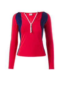 bondi-red-navy-eco-long-sleeve-bikini-top