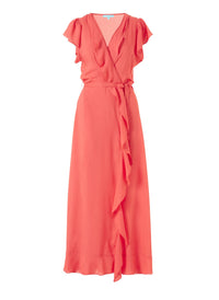 Brianna Tangerinefrill Wrap Front Maxi Dress 2020