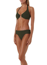 brussels bikini olive ribbed 
