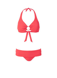 brussels bikini tangerine ribbed 