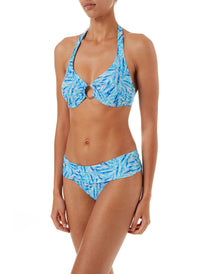 Brussels Blue Leaf Halterneck Ring Supportive Bikini