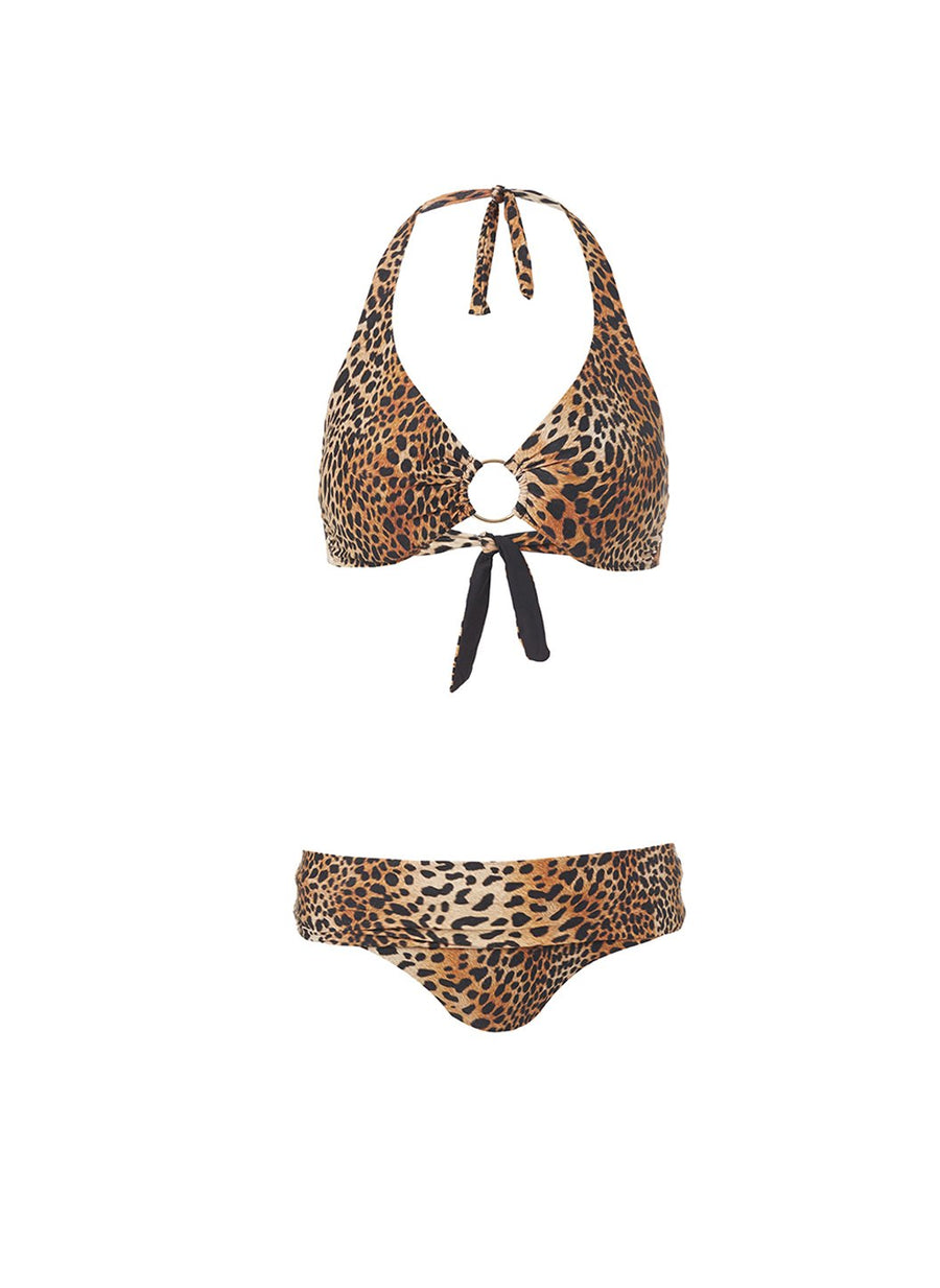 brussels cheetah halterneck ring supportive bikini 2019