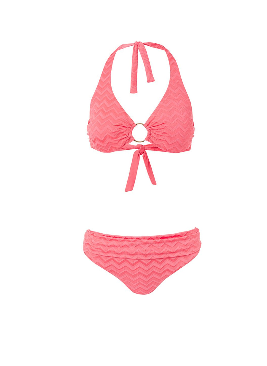 brussels coral zigzag halterneck ring supportive bikini 2019