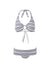 brussels pique stripe supportive halterneck bikini Cutout