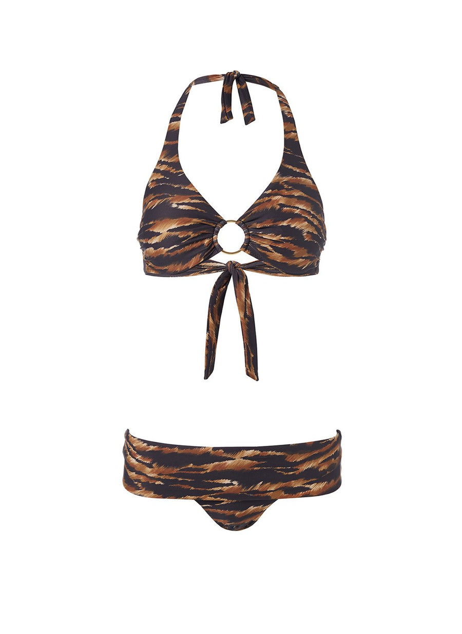 brussels safari ring supportive halterneck bikini Cutout