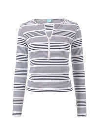 cali-nautical-pique-stripe-long-sleeve-bikini-top