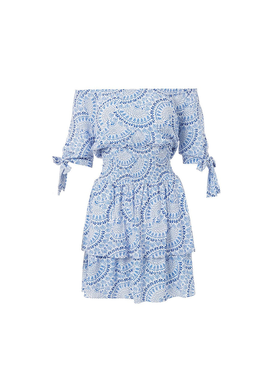Camilla Blue Fan Offtheshoulder Short Dress | Official Site Camilla Blue Fan Offtheshoulder Short Dress | Official Site