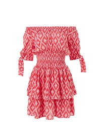 camilla red ikat offtheshoulder short dress 2019