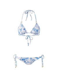 Cancun Blue Tropical Bikini Top