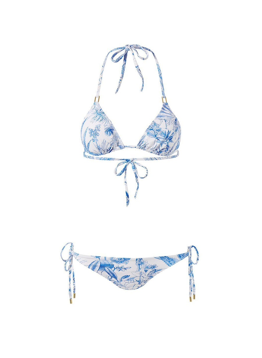 Cancun Blue Tropical Bikini Top
