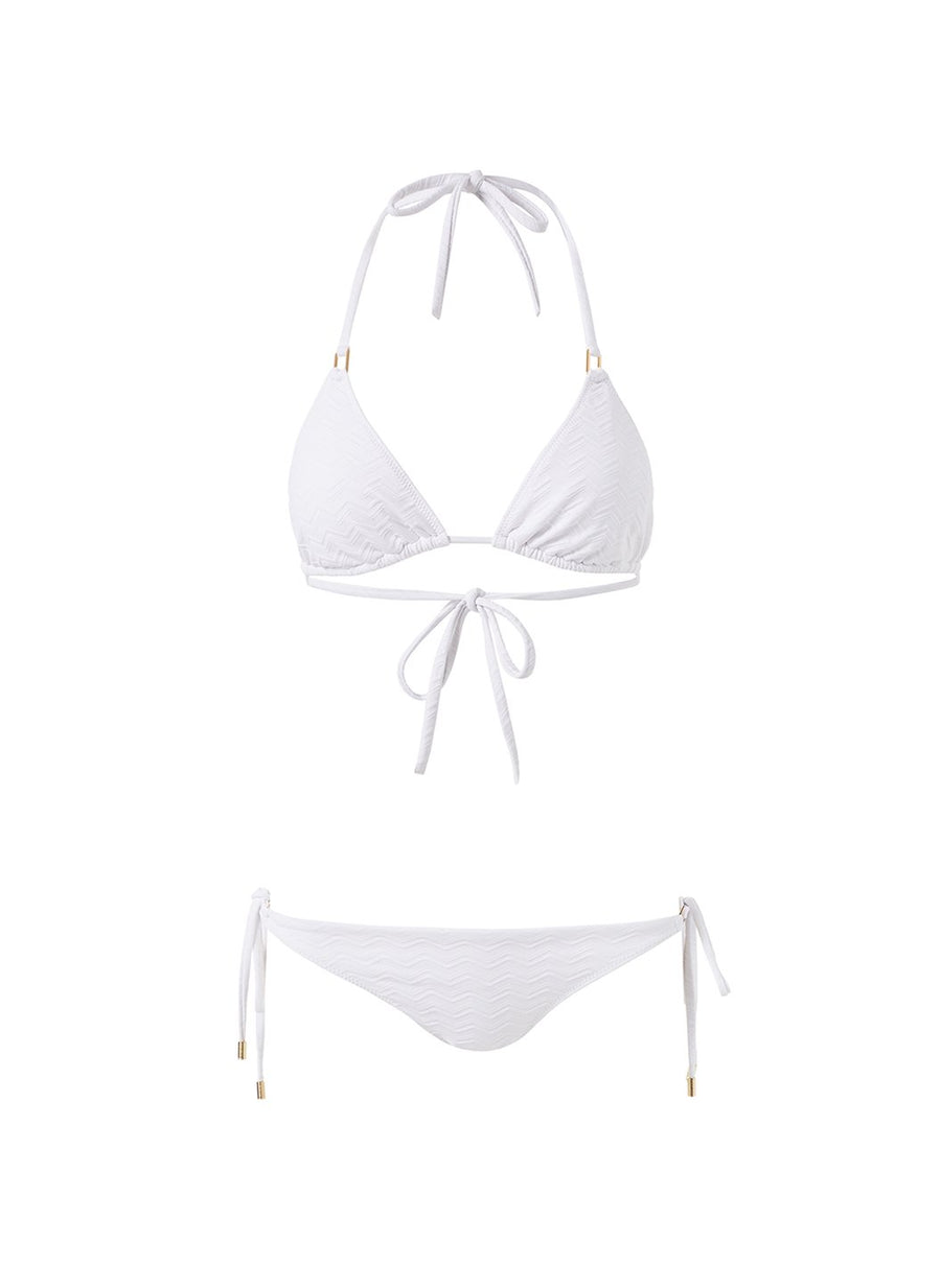 cancun white zigzag classic triangle bikini Cutout