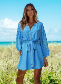 Cathy Azure Kaftan Lifestyle