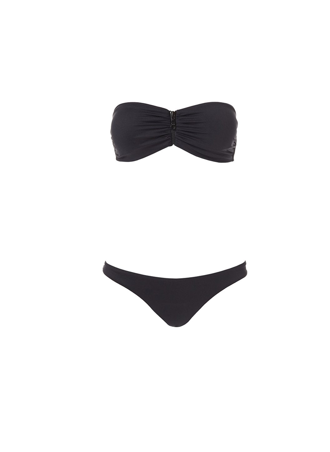 Cayman Black Bandeau Zip Front Bikini | Official Site