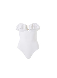 Corfu White Frill U Trim Bandeau One Piece 2020