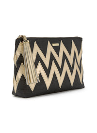 crete zigzag clutch bag black gold 2019 2