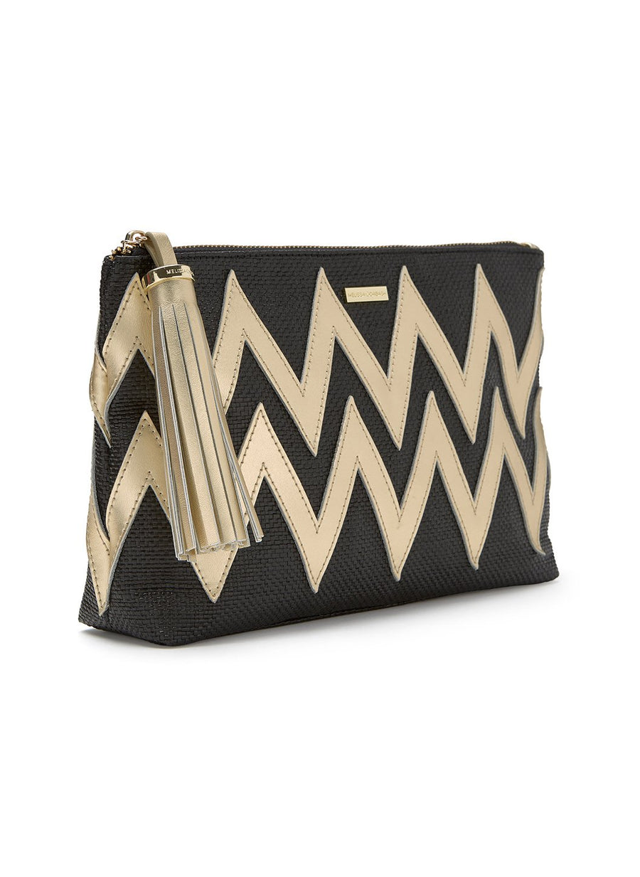 crete zigzag clutch bag black gold 2019 2