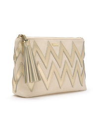 crete zigzag clutch bag natural gold 2019 2