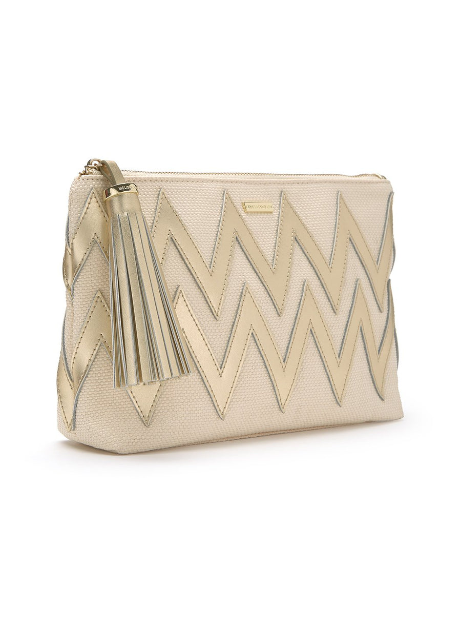 crete zigzag clutch bag natural gold 2019 2