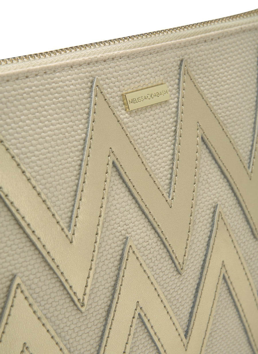 crete zigzag clutch bag natural gold 2019 3