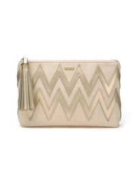 crete zigzag clutch bag natural gold 2019