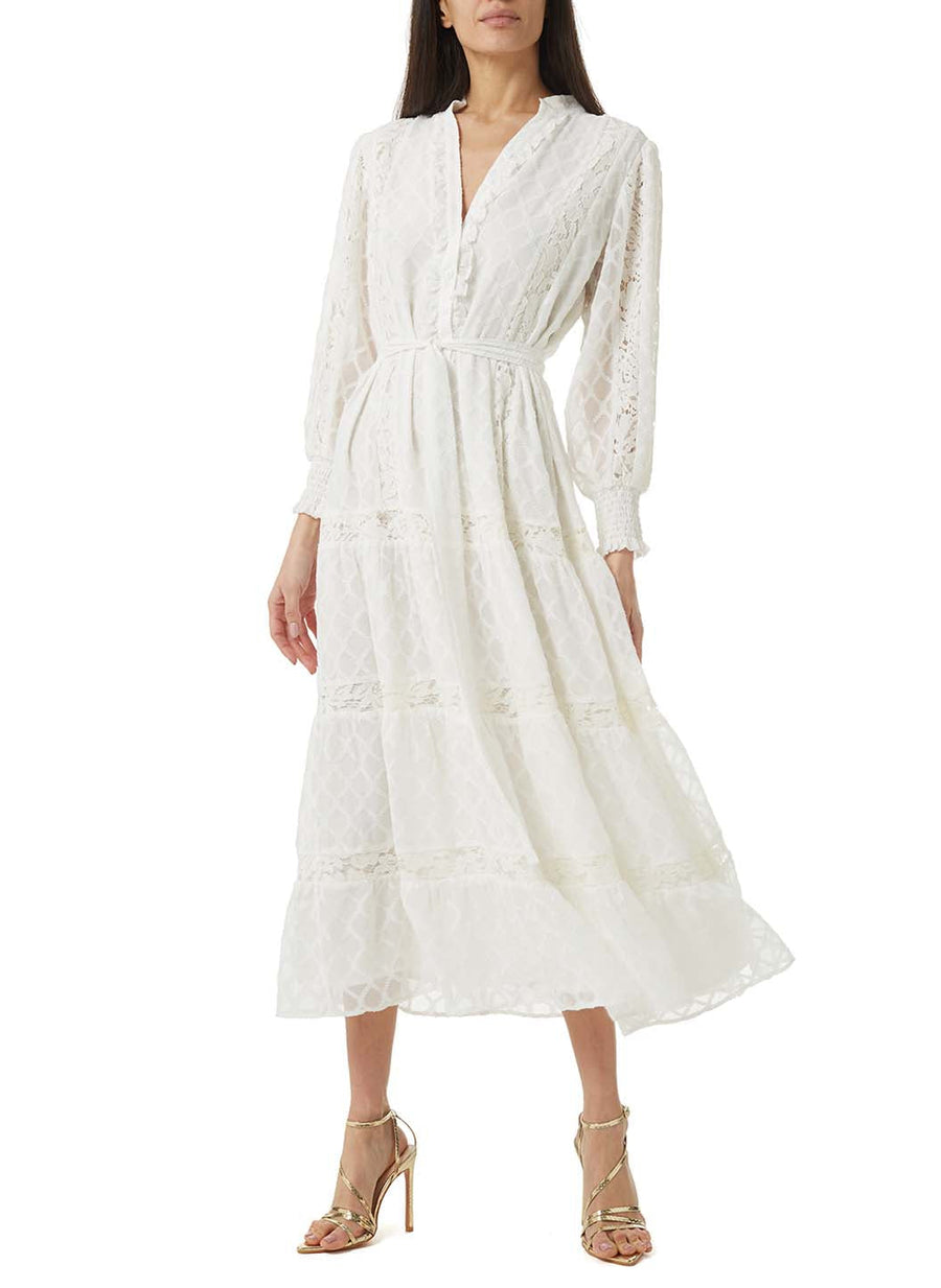 Dahlia White Dress Model_F