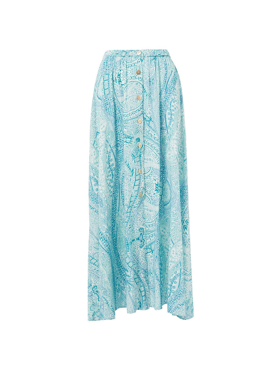 daisy paisley buttondown maxi skirt 2019