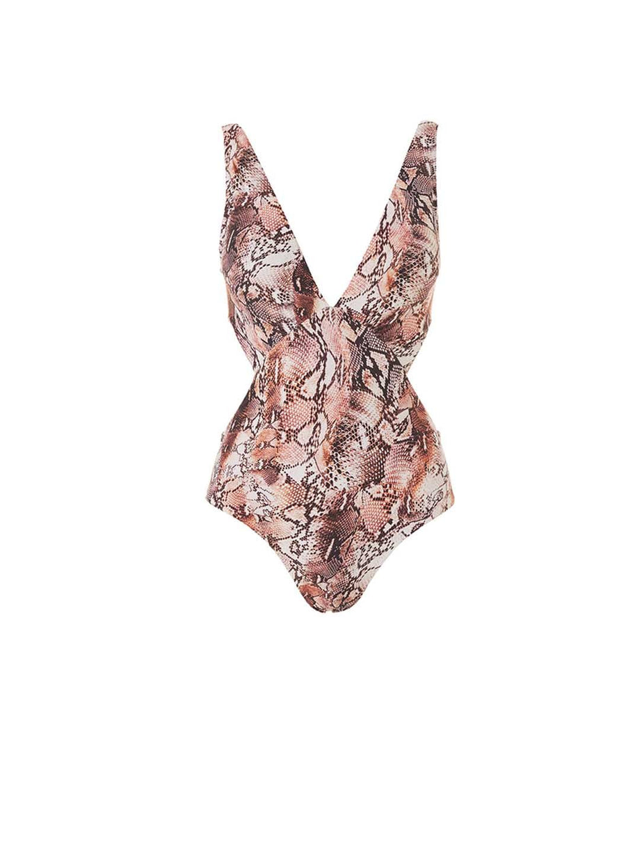 Del Mar Snake Cut Out V-Neck One Piece 2020