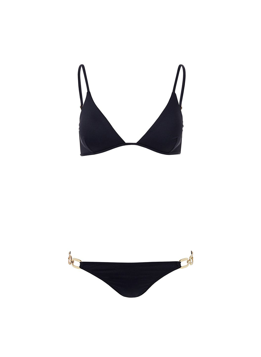 denver black link trim bikini Cutout