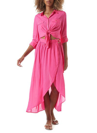 devlin hot pink wrap skirt model_F