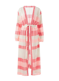 drew pink knit open front long kaftan