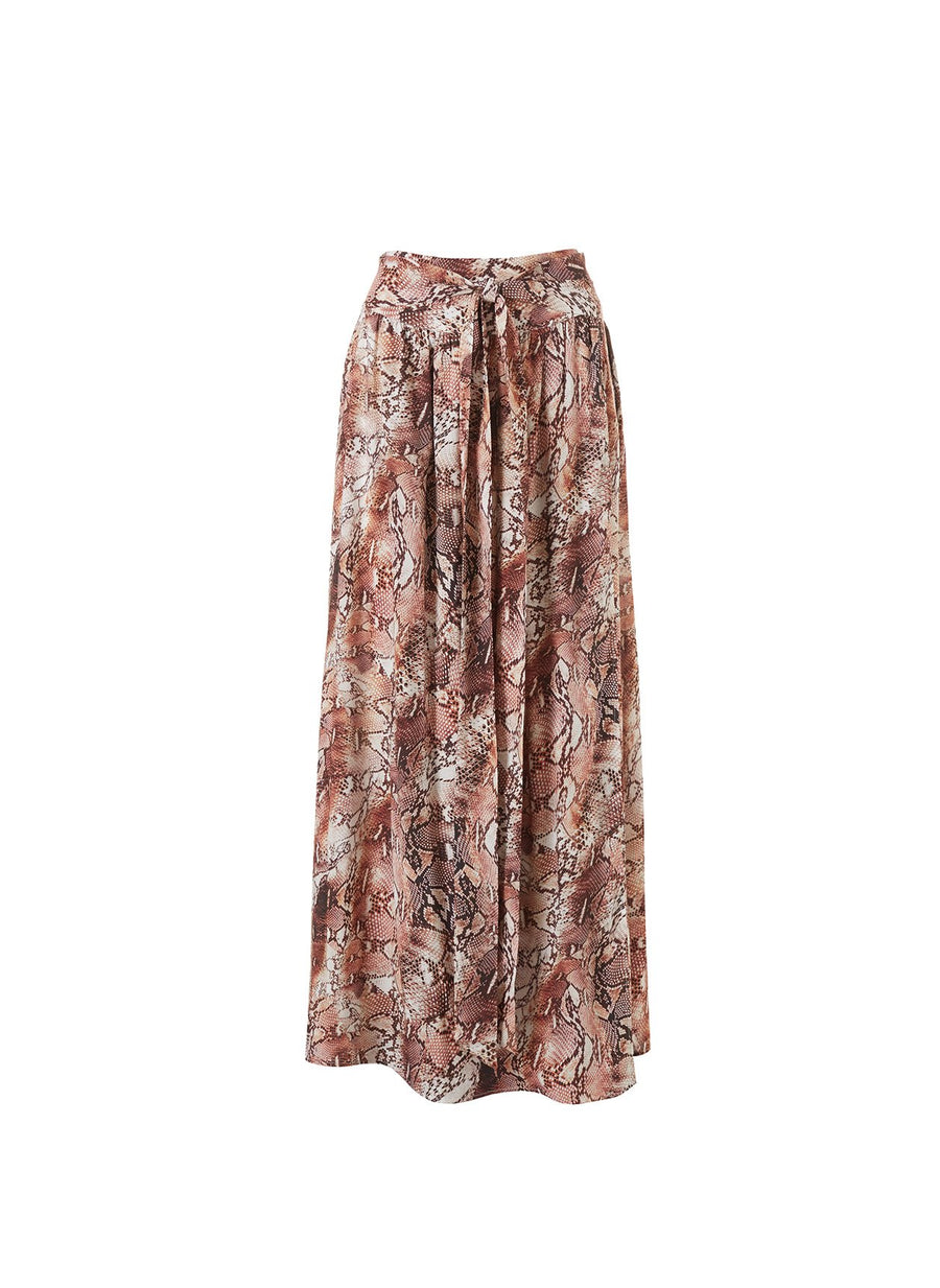Elsa Snake Belted Maxi Skirt 2020
