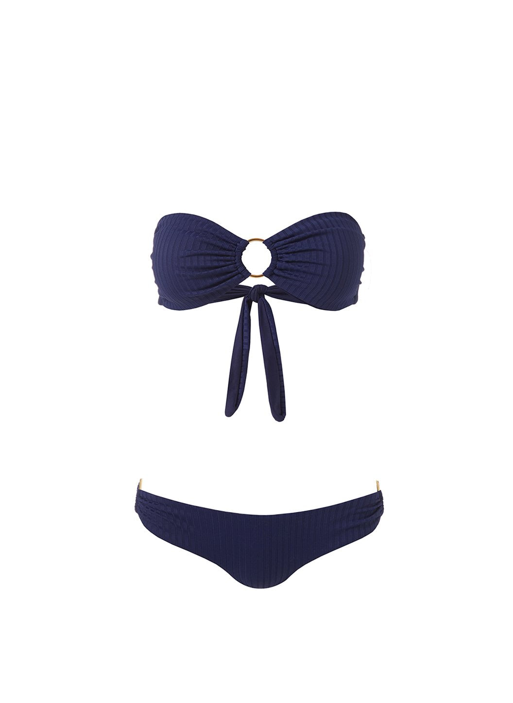 Melissa Odabash Evita Navy Ribbed Ring Trim Bandeau Bikini Top ...