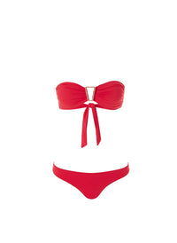 exclusive barcelona red bandeau triangle trim bikini 2019
